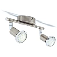 B.K.Licht Lámpara de techo con focos giratoria incl. 2 x 3W bombillas LED GU10 I Aplique de salón I luz blanco cálido…